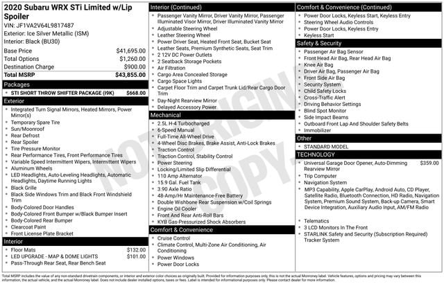 subaru wrx sti 2020 JF1VA2V64L9817487 image subaru wrx sti 2020 JF1VA2V64L9817487 image